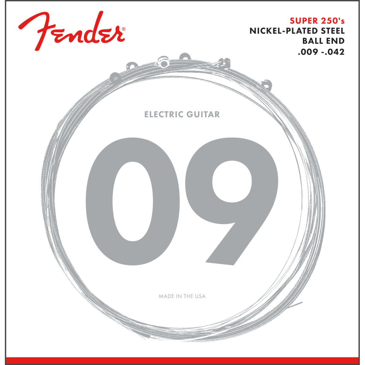 ENCORDADURA GUITARRA ELECTRICS FENDER SUPER 250 .009-.042 NICKEL