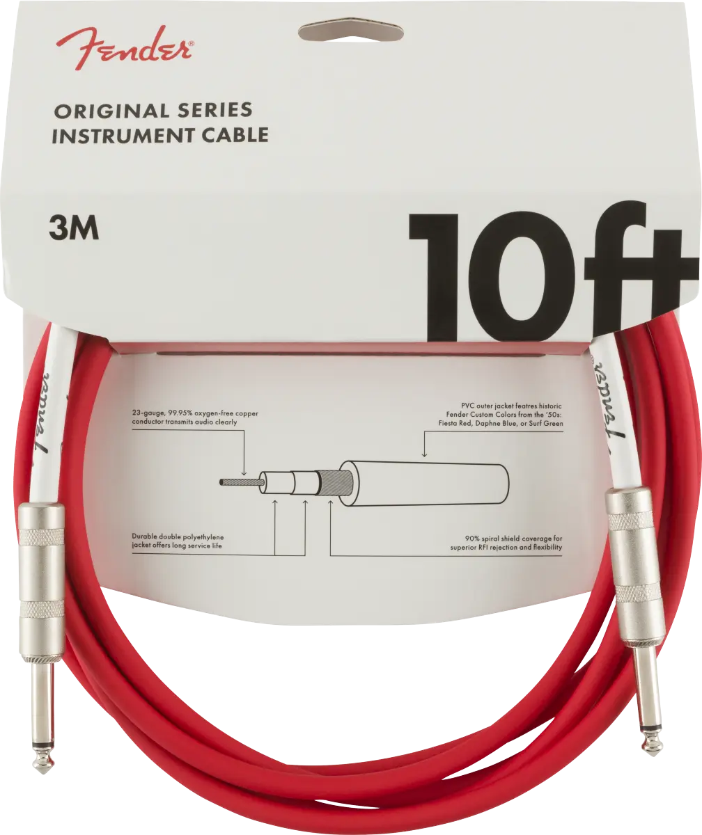 CABLE INSTRUMENTO FENDER ROJO 3 MTS