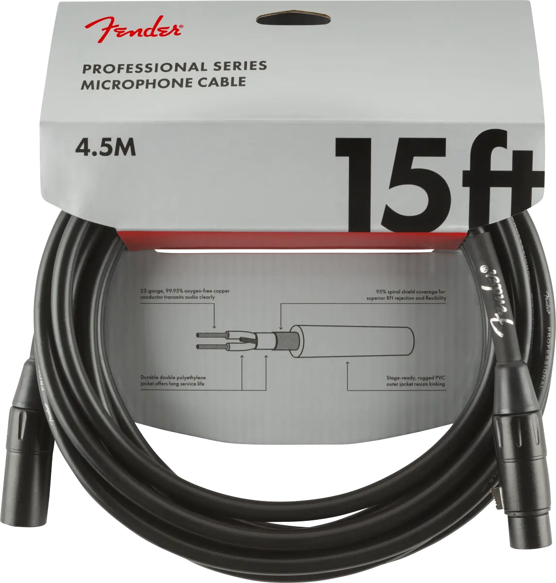 CABLE MICROFONO FENDER NEGRO 4.5 MTS