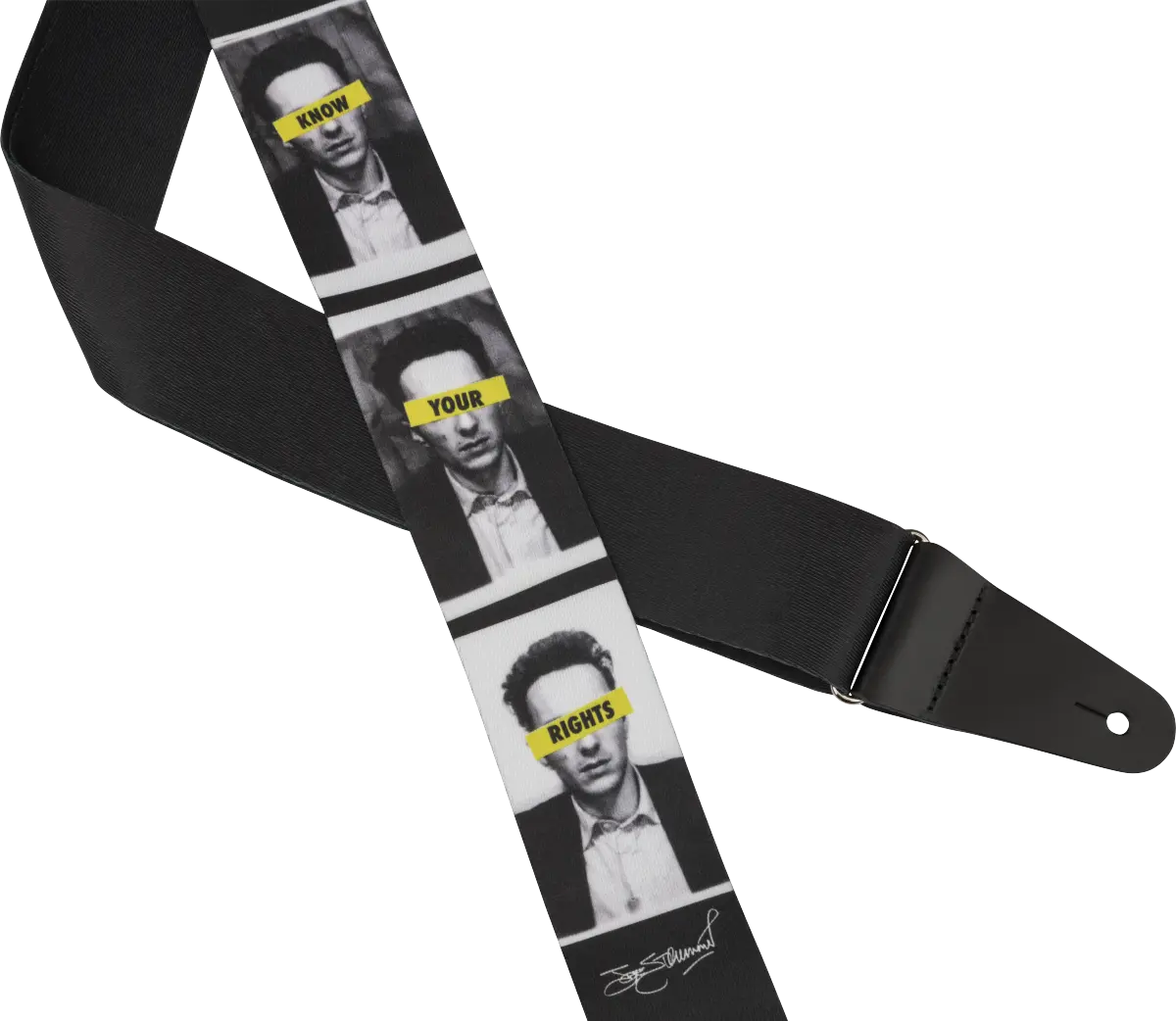 TAHALI FENDER 2" STRUMMER KNOW YOUR RIGHTS NEGRO/BLANCO