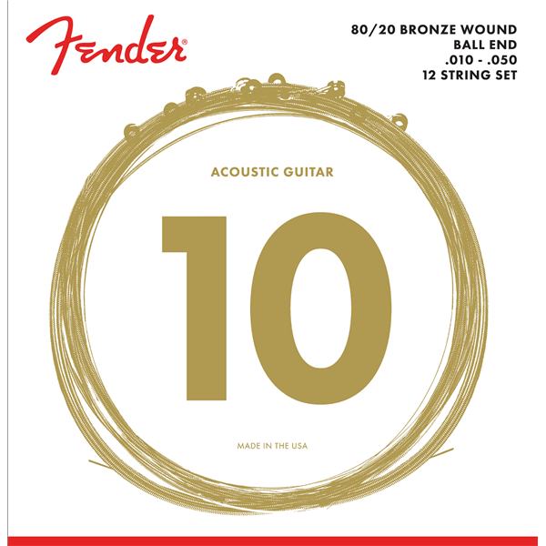 ENCORDADURA GUITARAR FENDER ACOUSTIC BRONZE .10-.050 12 CUERDAS