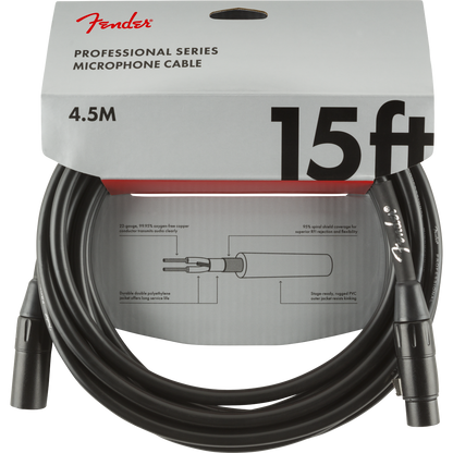 CABLE MICROFONO FENDER NEGRO 4.5 MTS