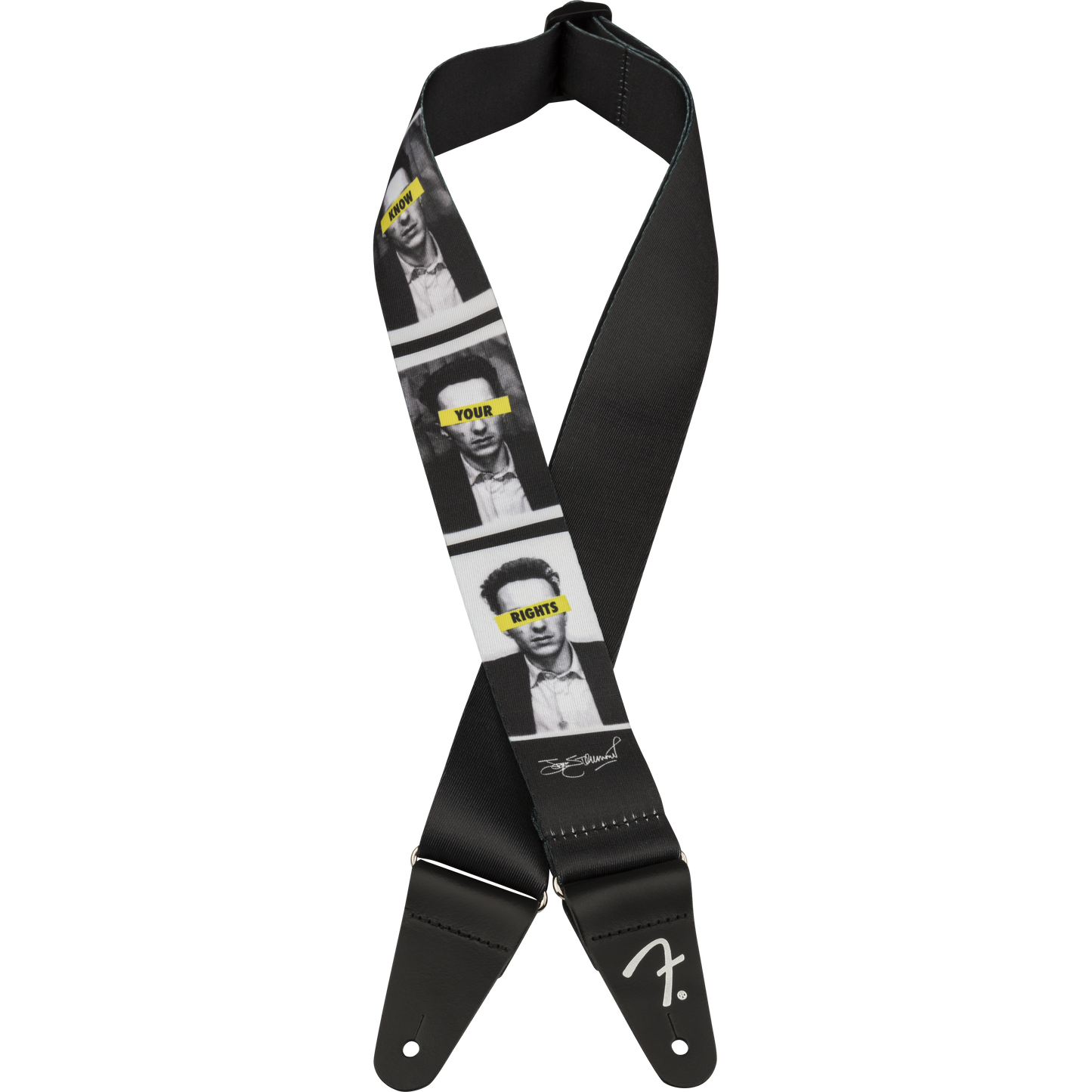 TAHALI FENDER 2" STRUMMER KNOW YOUR RIGHTS NEGRO/BLANCO