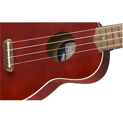 UKULELE INSTRUMENTO FENDER SOPRANO COLOR CHERRY