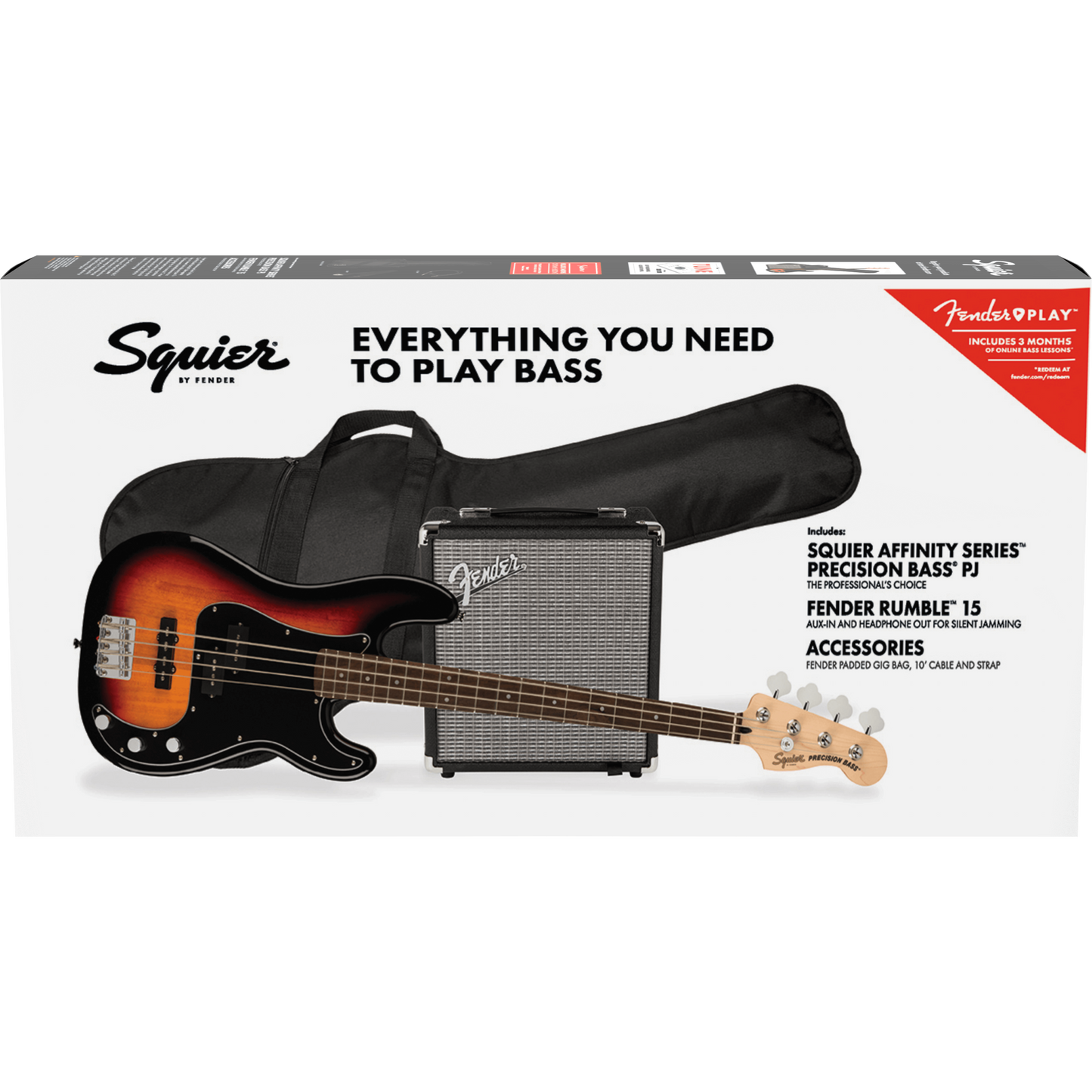 KIT BAJO ELECTRICO FENDER AFFINITY SERIES PRECISION SOMBREADO RUMBLE 15 120V