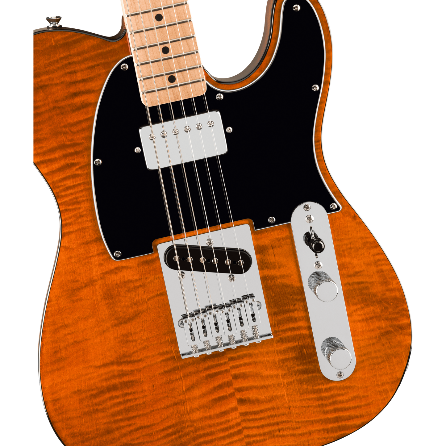 GUITARRA ELECTRICA INSTRUMENTO FENDER AFF TELECASTER FMT SH MN DIAPASON ARCE, GOLPEADOR MOCA