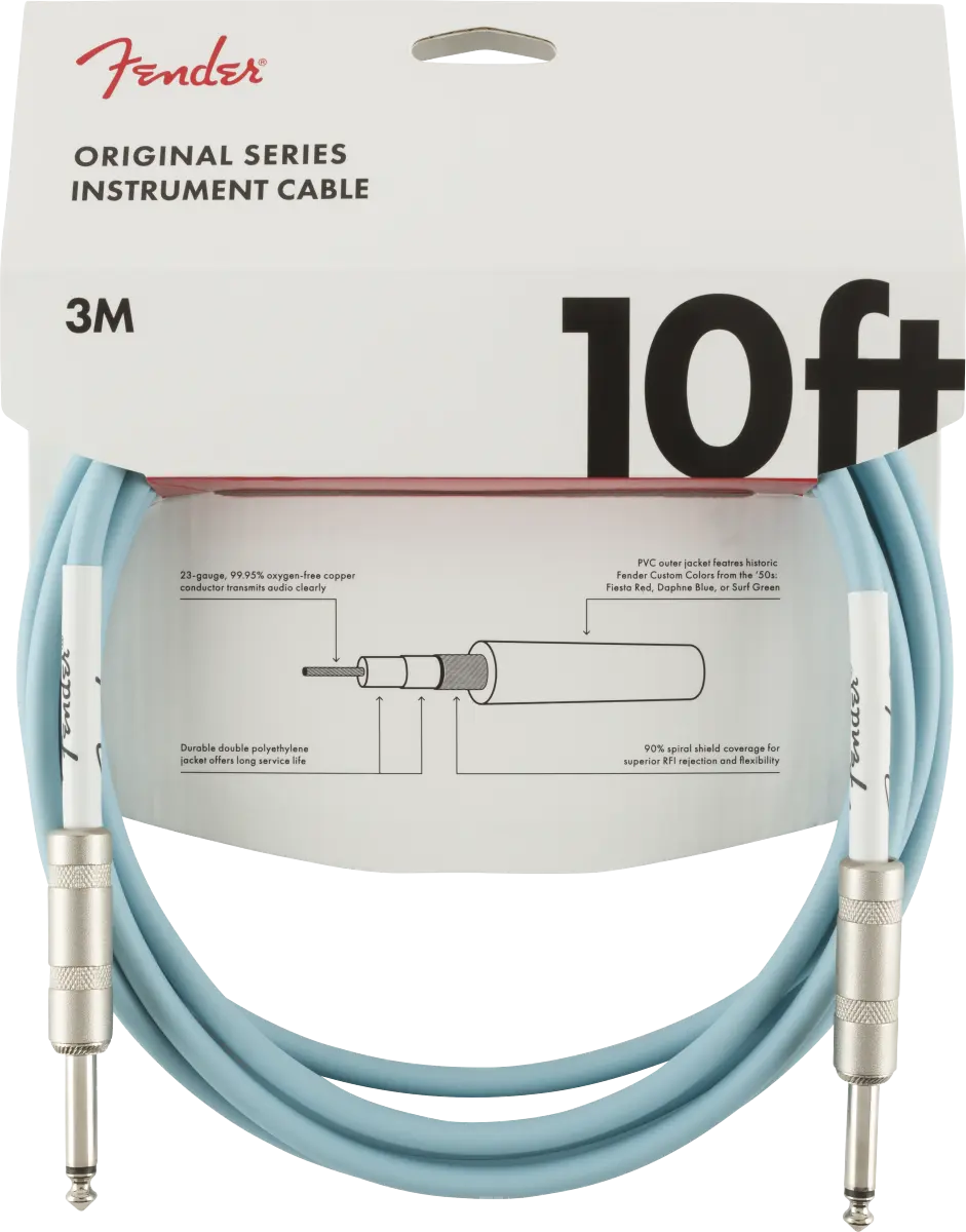 CABLE INSTRUMENTO FENDER AZUL 3 MTS