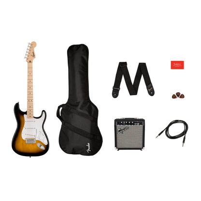 KIT GUITARRA ELECTRICA FENDER SQUIER SONIC STRATOCASTER SOMBREADA 10G 120V