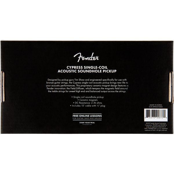 PASTILLA FENDER ACUSTICA DE BOBINA SIMPLE CYPRES NATURAL