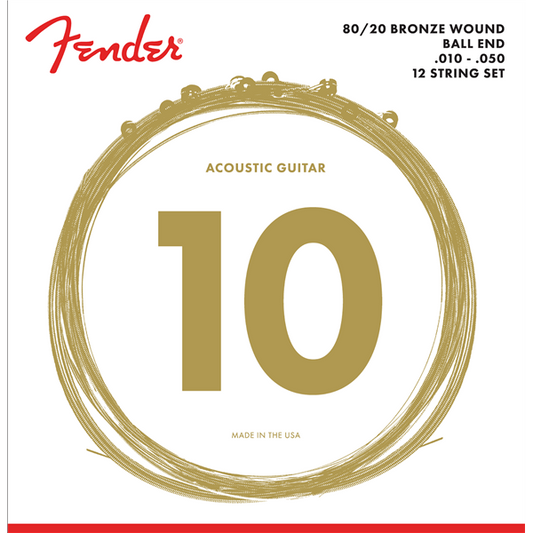 ENCORDADURA GUITARAR FENDER ACOUSTIC BRONZE .10-.050 12 CUERDAS