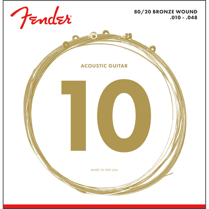 ENCORDADURA GUITARRA FENDER BRONZE 80/20 CALIBRE .010-.048
