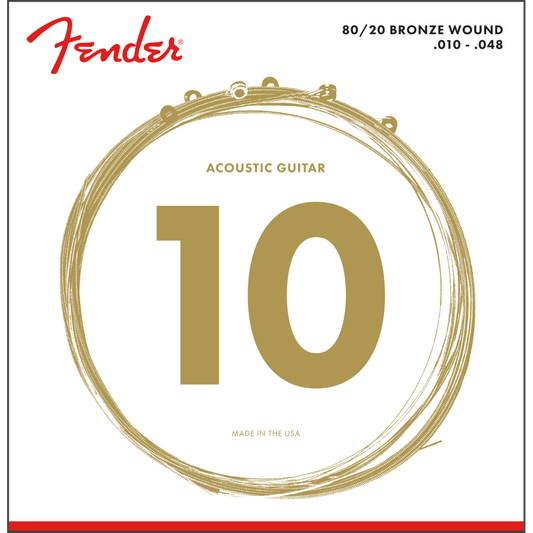 ENCORDADURA GUITARRA FENDER BRONZE 80/20 CALIBRE .010-.048