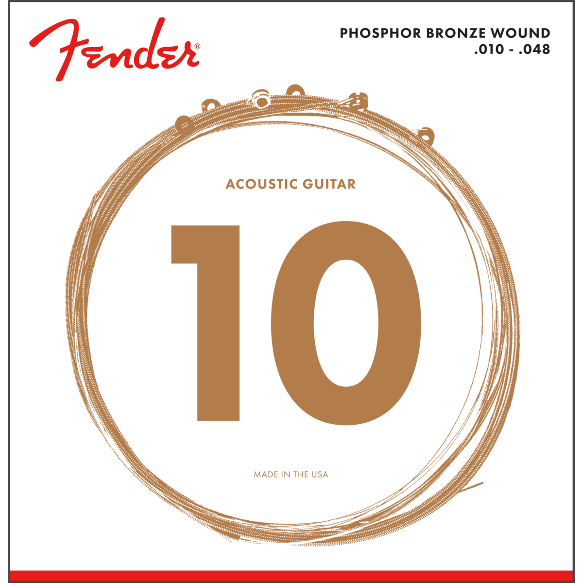 ENCORDADURA GUITARRA FENDER PHOSPHOR BRONZE ACOSUTIC .010-.048
