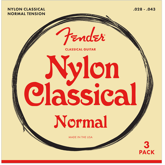 ENCORDADURA GUITARRA ACUSTICA FENDER NYLON BLANCO PLATEADO .028-.043 PACK 3 JGO