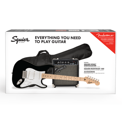 GUITARRA ELECTRICA FENDER SQUIER SONIC STRATOCASTER PACK COLOR NEGRO